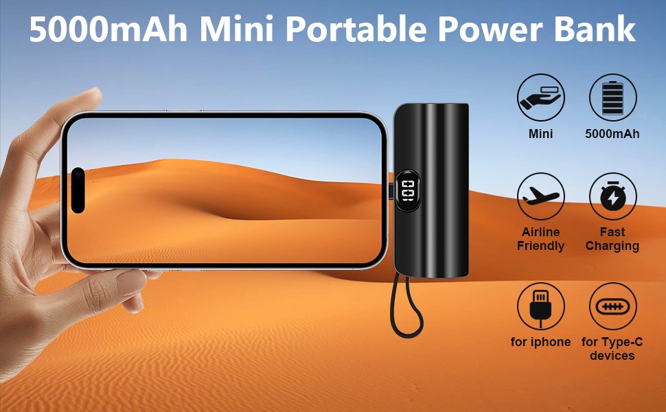 Mini power bank 5000 mah