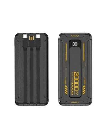 20000mah power bank with built in cables black ireland