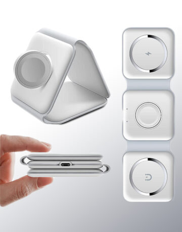 travel wireless charger 3 in 1 white