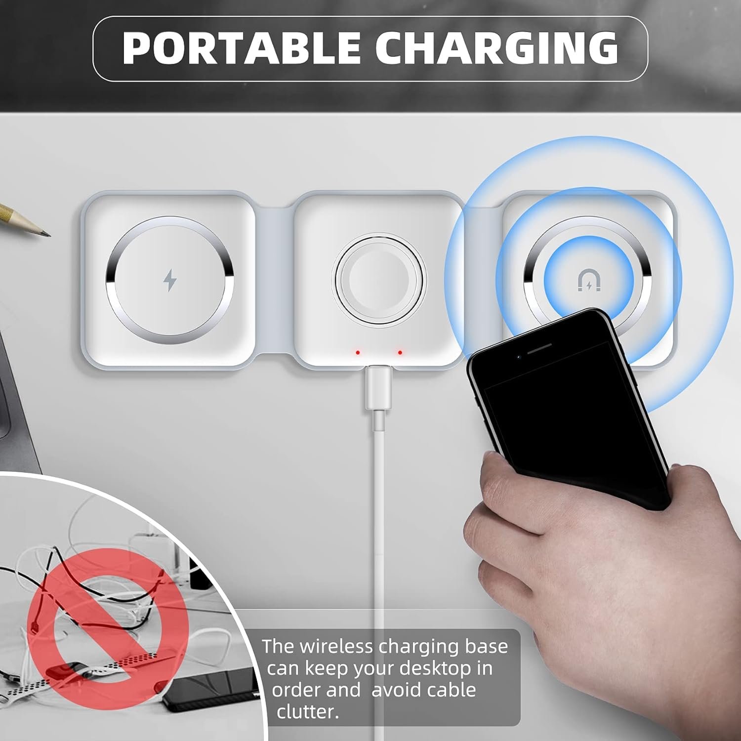 travel wireless charger 3 in 1 white 5