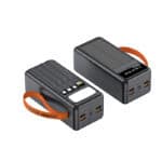 50000mAh solar power bank with built-in cables and LED display