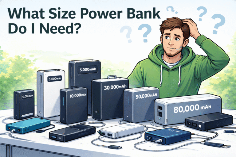 what size power bank to buy cartoon image