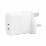 65w gan charger wall plug uk white dual usb-c port