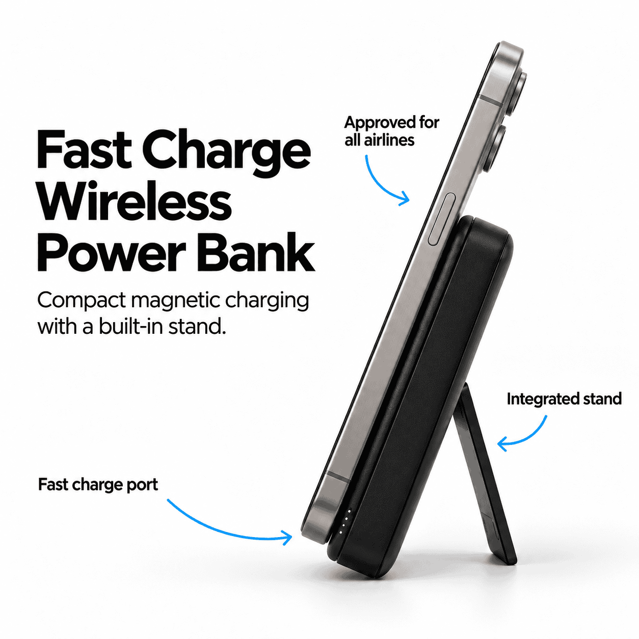 Wireless Power Bank with Stand power bank